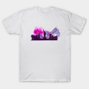 New York Watercolor Skyline T-Shirt